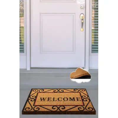 TEPPI Fold Coco dörrmatta med mönster, rektangulär - flerfärgad kokos (60x40)