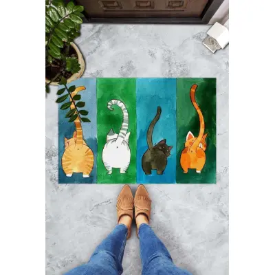 TEPPI Gatto dörrmatta med mönster, rektangulär - flerfärgad PVC (60x40)