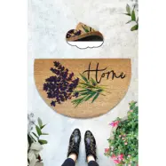 TEPPI Joven Coco dörrmatta med mönster, halvrund - flerfärgad kokos (75x45)