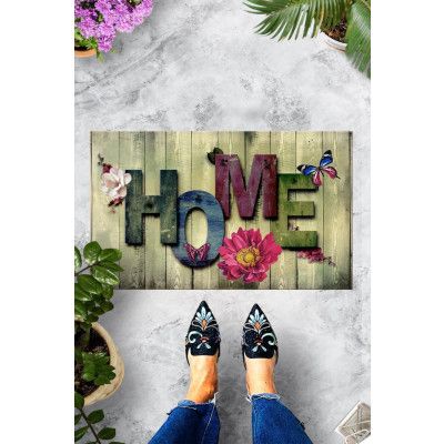 TEPPI Sagomato dörrmatta med mönster, rektangulär - flerfärgad PVC (60x40)