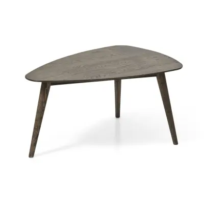 Bali soffbord M, trekantigt - rökt ek (90x60)