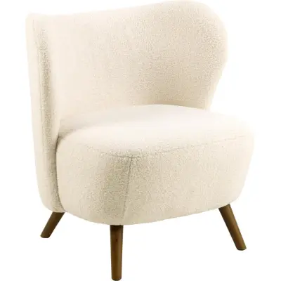 ACT NORDIC Crosby fåtölj - krämtyg och rökfärgat gummiträ