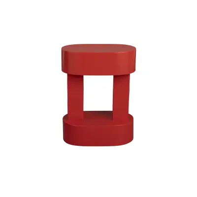 DUTCHBONE Magenta sidobord, ovalt - röd metall (36x20)