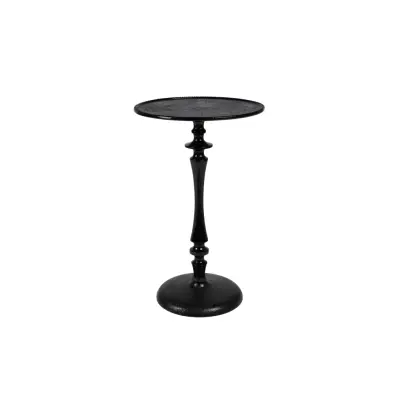 DUTCHBONE Odessa sidobord, runt - svart järn (Ø36)