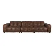 DUTCHBONE Soffa Hackman 4,5-sits läder choklad