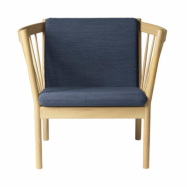 FDB Møbler J146 fåtölj Oak nature lacquered-dark blue