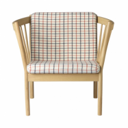 FDB Møbler J146 fåtölj Oak nature lacquered-red diced