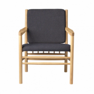 FDB Møbler J147 fåtölj Oak lacquered-dark grey