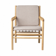 FDB Møbler J147 fåtölj Oak lacquered-light grey