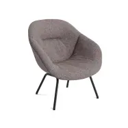 HAY About a Lounge 87 Soft fåtölj tyg swarm multicolor, svart stålstativ