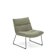 KAVE HOME Asen fåtölj - grön chenille och svart stål