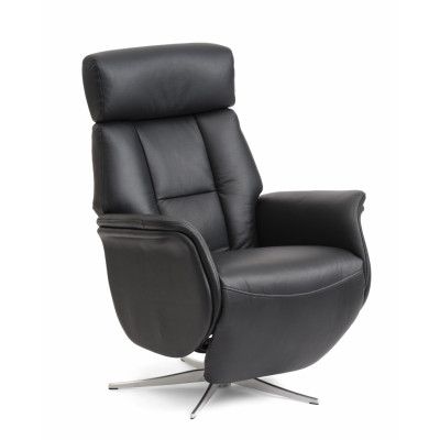 Mars 2 vilstol, manuell - svart konstläder och borstad aluminium