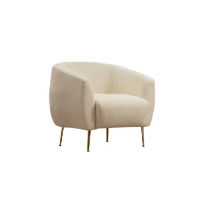 NORDVÄRK Eses - Krämfärgad Bouclette-fåtölj