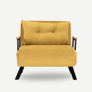 NORDVÄRK Sando Enkel bäddsoffa - senap polyester och metall (175x60)