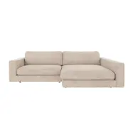 ROWICO Duncan 3 pers. modulsoffa, m. höger schäslong - ljusgrått tyg