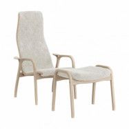 Swedese Lamino fåtölj&fotpall vitpigmenterad ek/fårskinn Off white (vit)