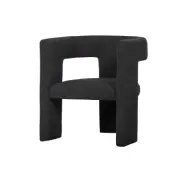 TRÄ EXKLUSIVT Tiwa fåtölj, m. armstöd - mörkgrått bouclétyg