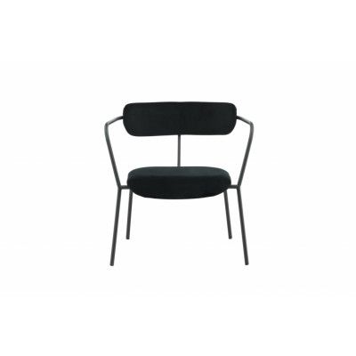 VENTURE DESIGN Duffy fåtölj - svart sammet och svart stål