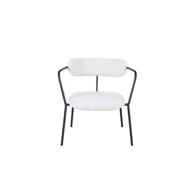 VENTURE DESIGN Duffy fåtölj - vitt teddytyg och svart stål