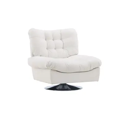 VENTURE DESIGN Florens fåtölj - benvit polyester och kromstål