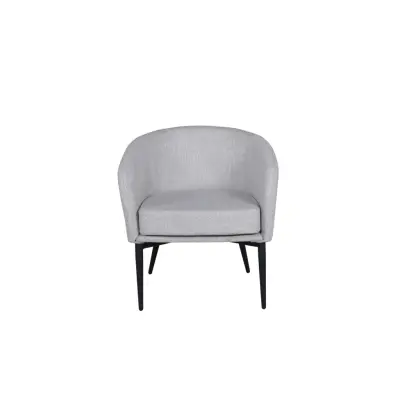 VENTURE DESIGN Fluffig fåtölj - grå polyester och svart stål