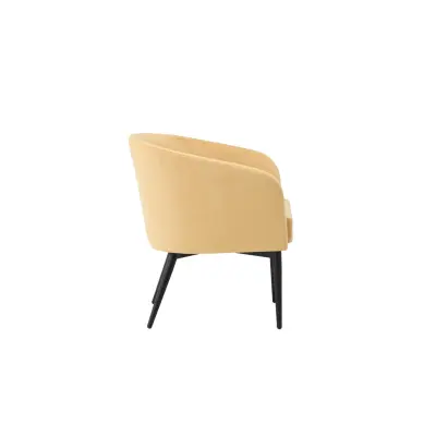 VENTURE DESIGN Fluffig fåtölj - svarta ben / gul sammet