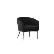 VENTURE DESIGN Fluffig fåtölj, w. armstöd - svart polyester teddytyg och stål