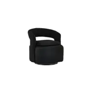 VENTURE DESIGN Laurel fåtölj, w. armstöd - svart bouclé och svart stål