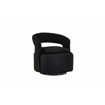 VENTURE DESIGN Laurel fåtölj, w. armstöd - svart bouclé och svart stål