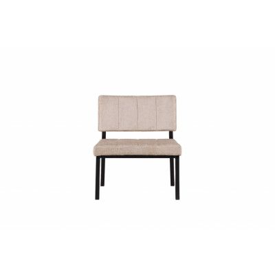 VENTURE DESIGN Monett fåtölj - beige sammet och svart stål