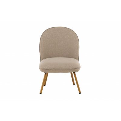 VENTURE DESIGN Polar fåtölj - beige PU och naturstål