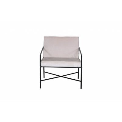 VENTURE DESIGN Rakel fåtölj - beige sammet och svart stål
