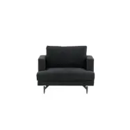 VENTURE DESIGN Sofia fåtölj - svart polyester och svart stål