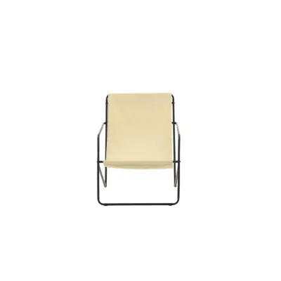 VENTURE DESIGN Vernon fåtölj - beige linne/polyester och svart stål