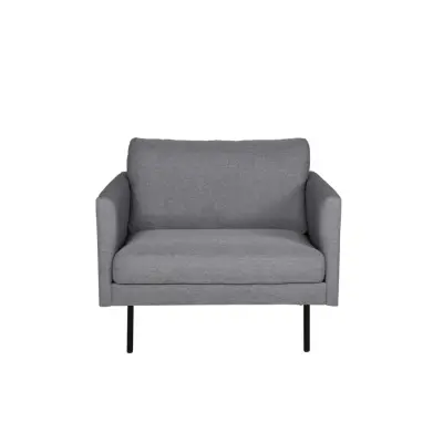 VENTURE DESIGN Zoom fåtölj - grå polyester och svart stål