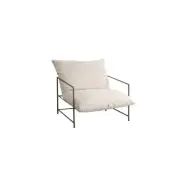VENTURE HOME Sedalia fåtölj, med armstöd - beige polyestersammet och bronsfärgat stål