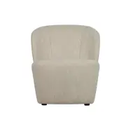 VTWONEN Hög fåtölj - naturligt bouclétyg