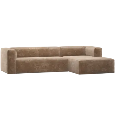 WOOOD Bean hörnsoffa, höger - taupe chenille sammetstyg