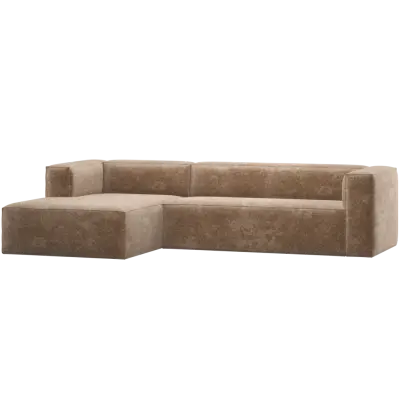 WOOOD Bean hörnsoffa, vänster - taupe chenille sammetstyg