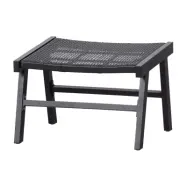 WOOOD EXKLUSIV Puk fotpall, för inomhus- och utomhusbruk - svart polyeten och aluminium (57x54)