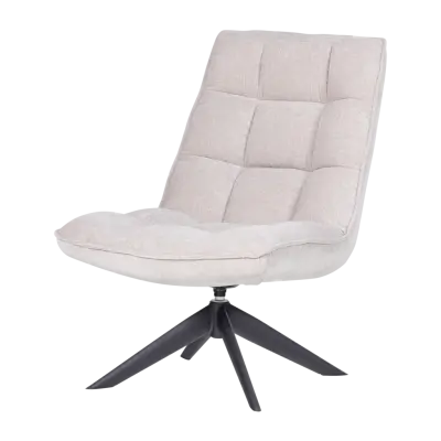 WOOOD Jouke snurrstol - naturlig texturerad chenille och metall