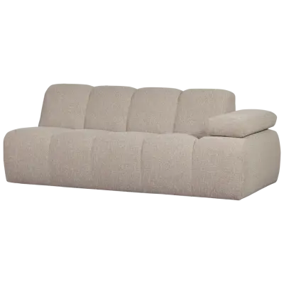 WOOOD Mojo 2-sits elementsoffa, höger, w. armstöd - beige melange bouclé tyg