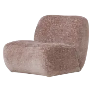 WOOOD Nomu fåtölj - rosa krackad velour polyestertyg