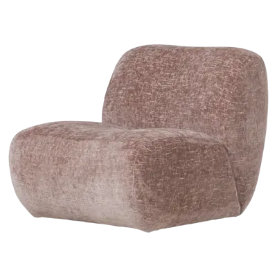 WOOOD Nomu fåtölj - rosa krackad velour polyestertyg