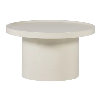 WOOOD Veluna sidobord, runt - sandfärgad högblank MDF (Ø70)