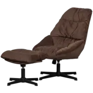 WOOOD Yaro snurrstol med pall Espresso