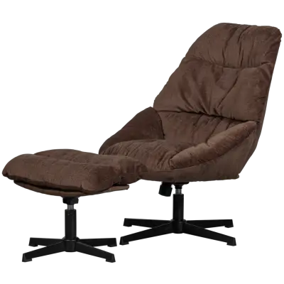 WOOOD Yaro snurrstol med pall Espresso