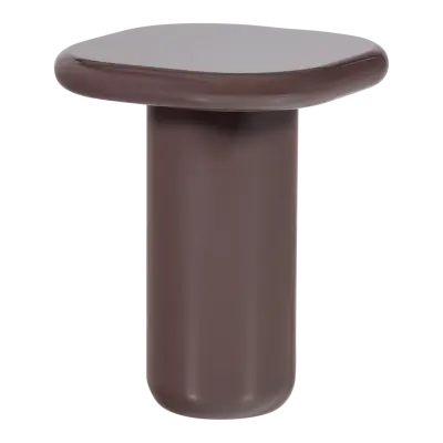 WOOOD Zava sidobord, fyrkantigt - mörkbrun högblank MDF (50x50)