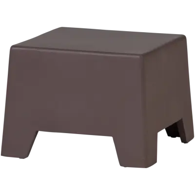 WOOOD Zina sidobord, lågt, fyrkantigt - brun fiberlera med betong-look (50x50)