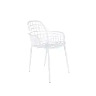 ZUIVER Albert Kuip trädgårdsstol, med armstöd, stapelbar - vit aluminium